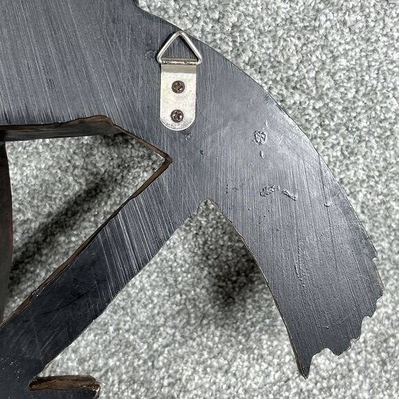 Western Wagon Wheel Horse Saddle Decor Coat Hat Rack with Hooks 14" Wide Heavy - Picture 10 of 12